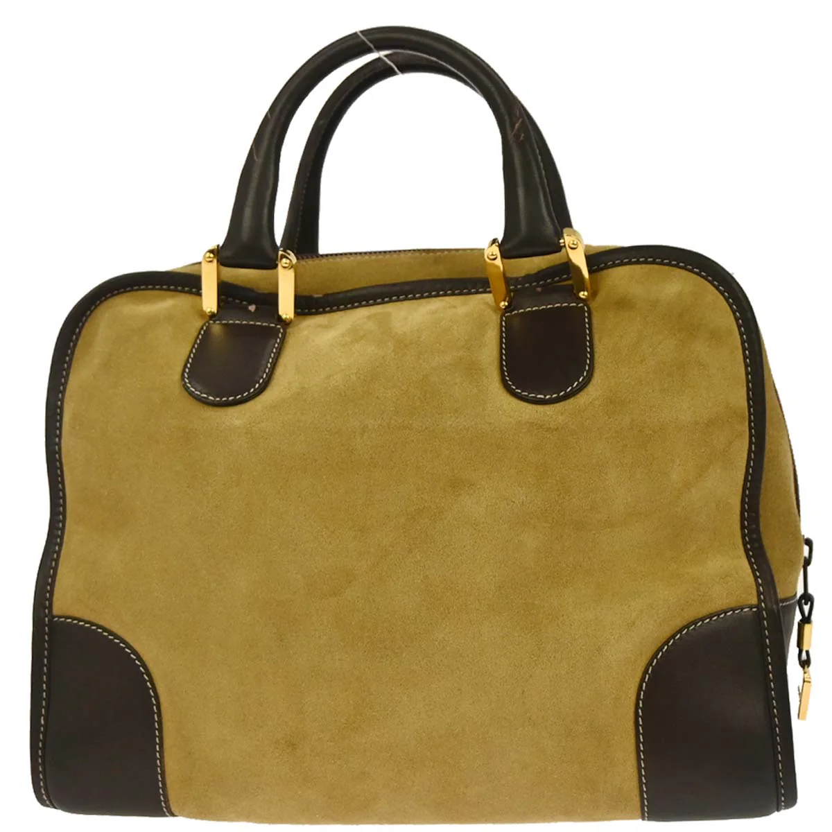 Loewe Beige Brown Suede Amazona 32 Handbag - Image 2