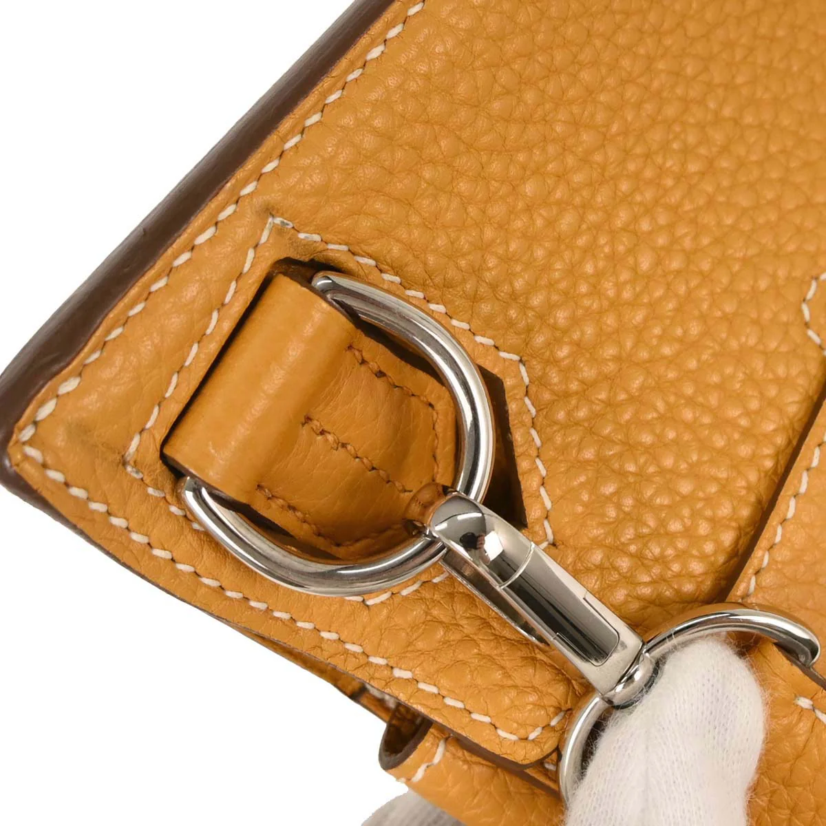 Hermes Moutarde Taurillon Clemence Jypsiere 28 Shoulder Bag - Image 6