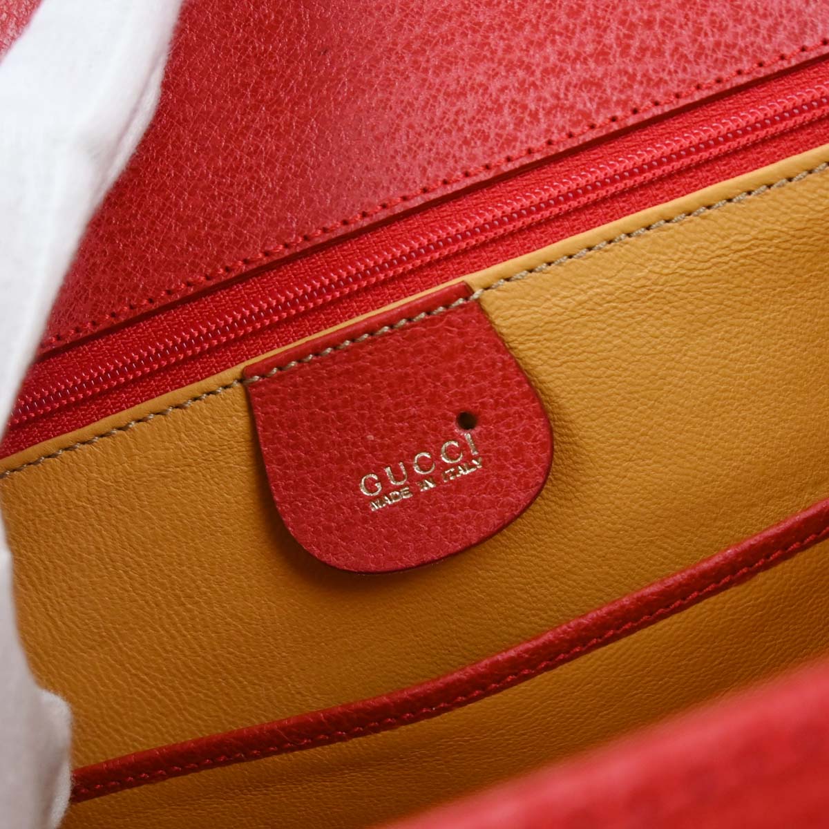Gucci Red Pigskin Bamboo 2way Shoulder Handbag - Image 9