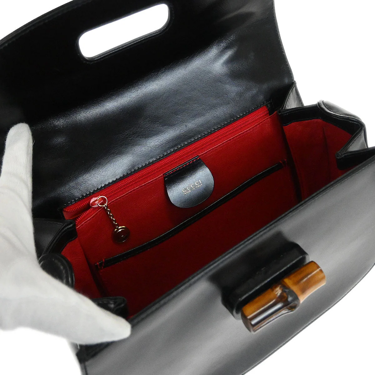 Gucci Black Bamboo 2way Shoulder Handbag - Image 6