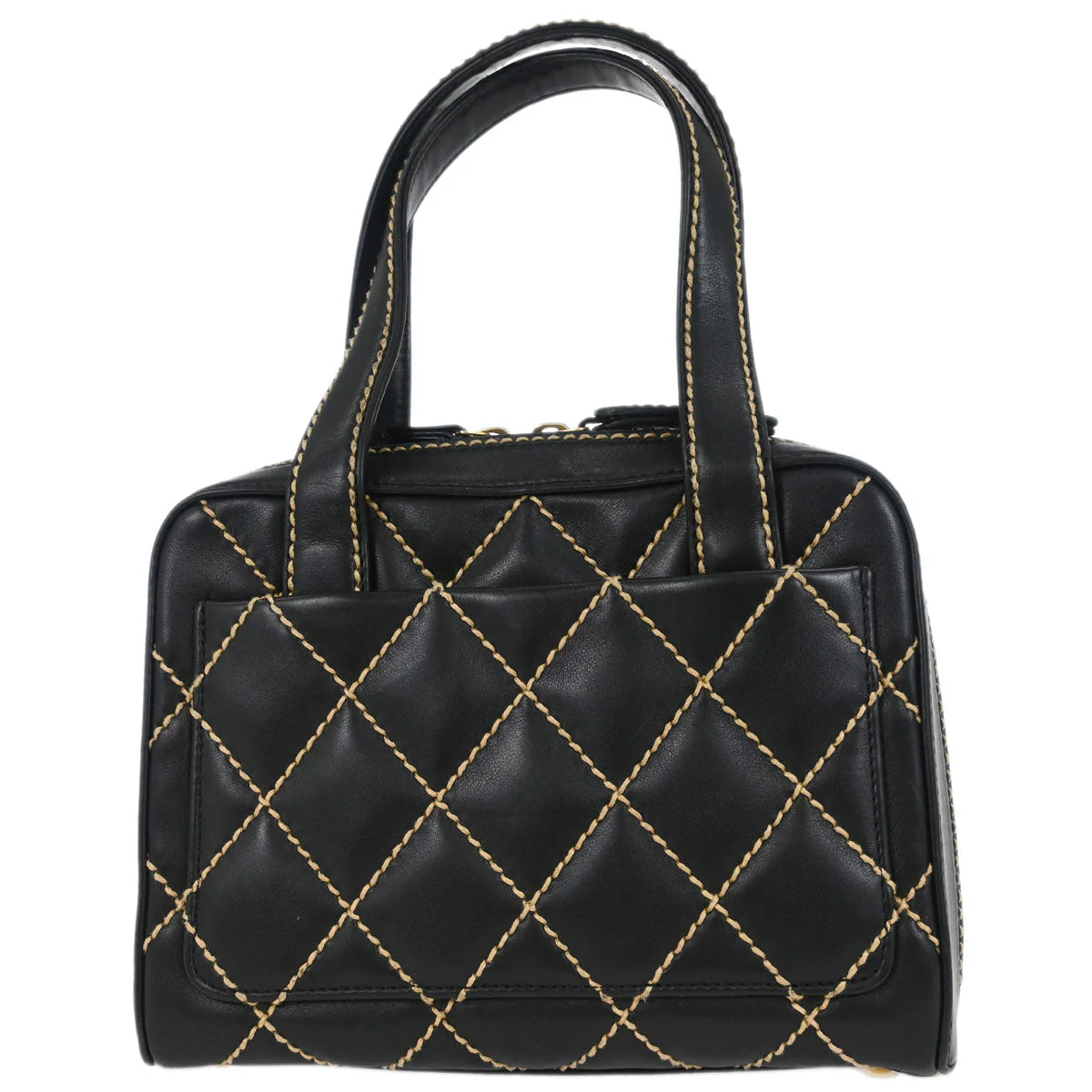Chanel 2003-2004 Black Calfskin Wild Stitch Handbag - Image 2