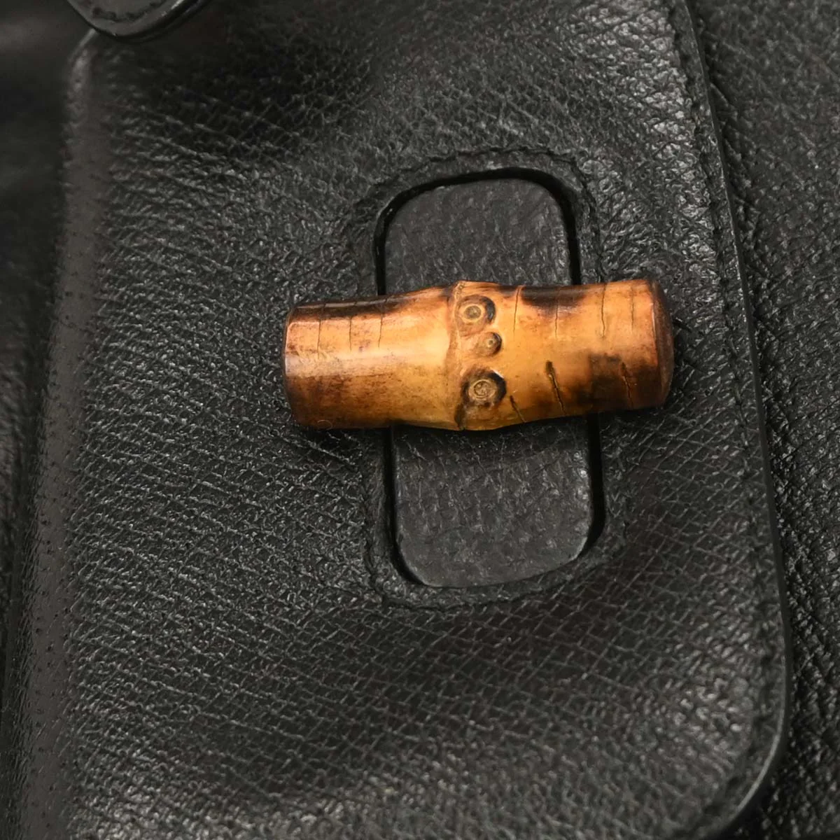 Gucci Black Pigskin Bamboo Backpack - Image 5