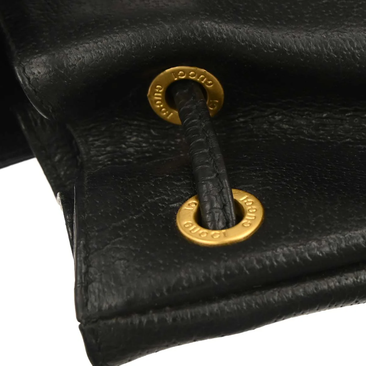 Gucci Black Pigskin Bamboo Backpack - Image 6