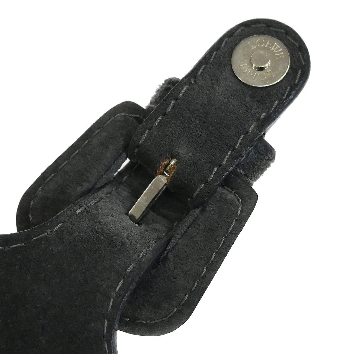 Loewe Gray Suede Studded Shoulder Bag - Image 8