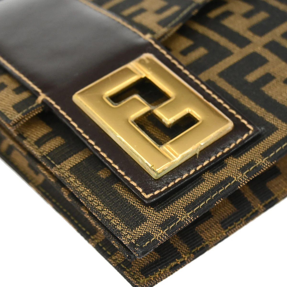 Fendi Brown Canvas Zucca Handbag - Image 3