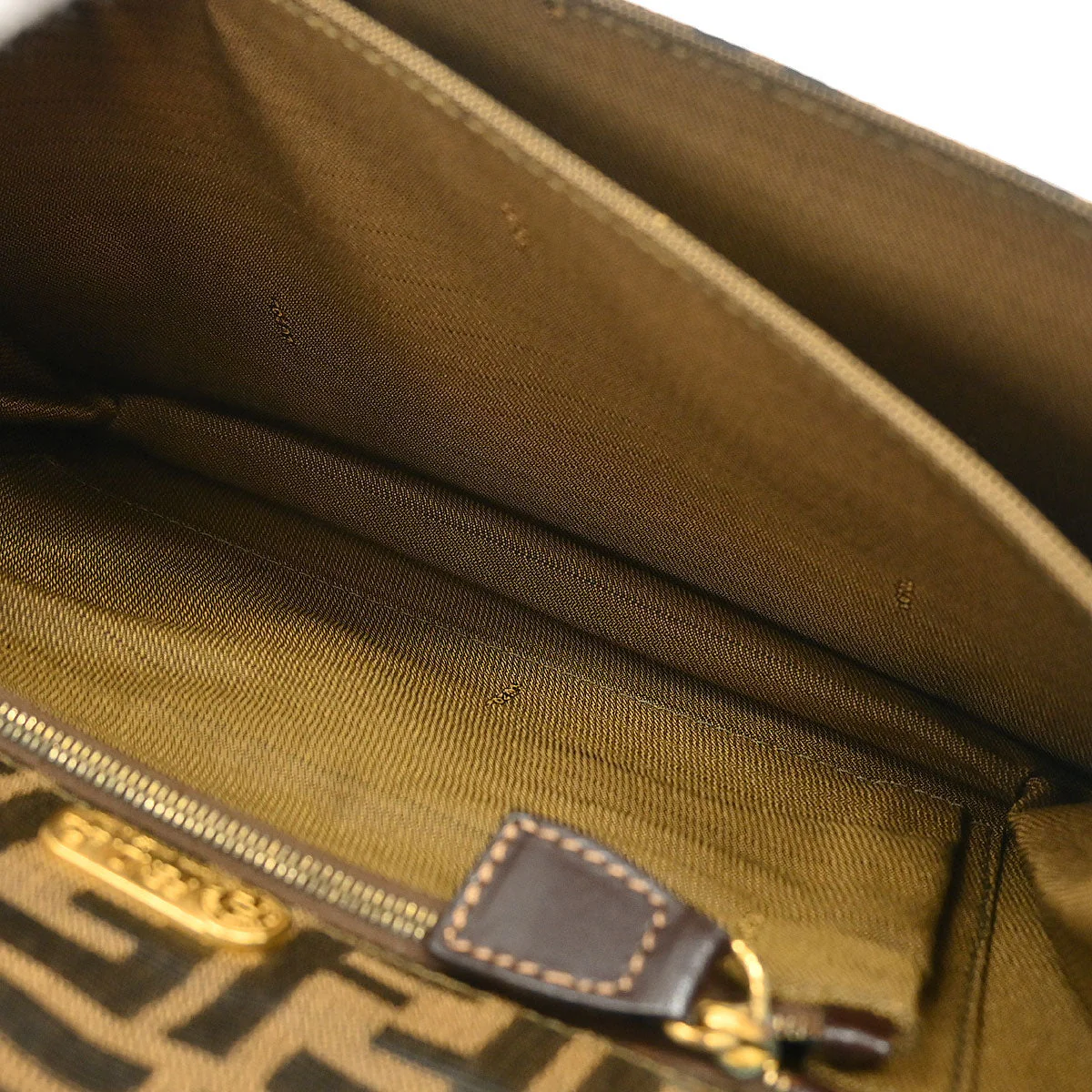 Fendi Brown Canvas Zucca Handbag - Image 7