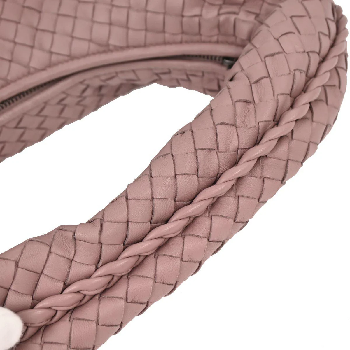Bottega Veneta Pink Lambskin Intrecciato Hobo Bag - Image 3
