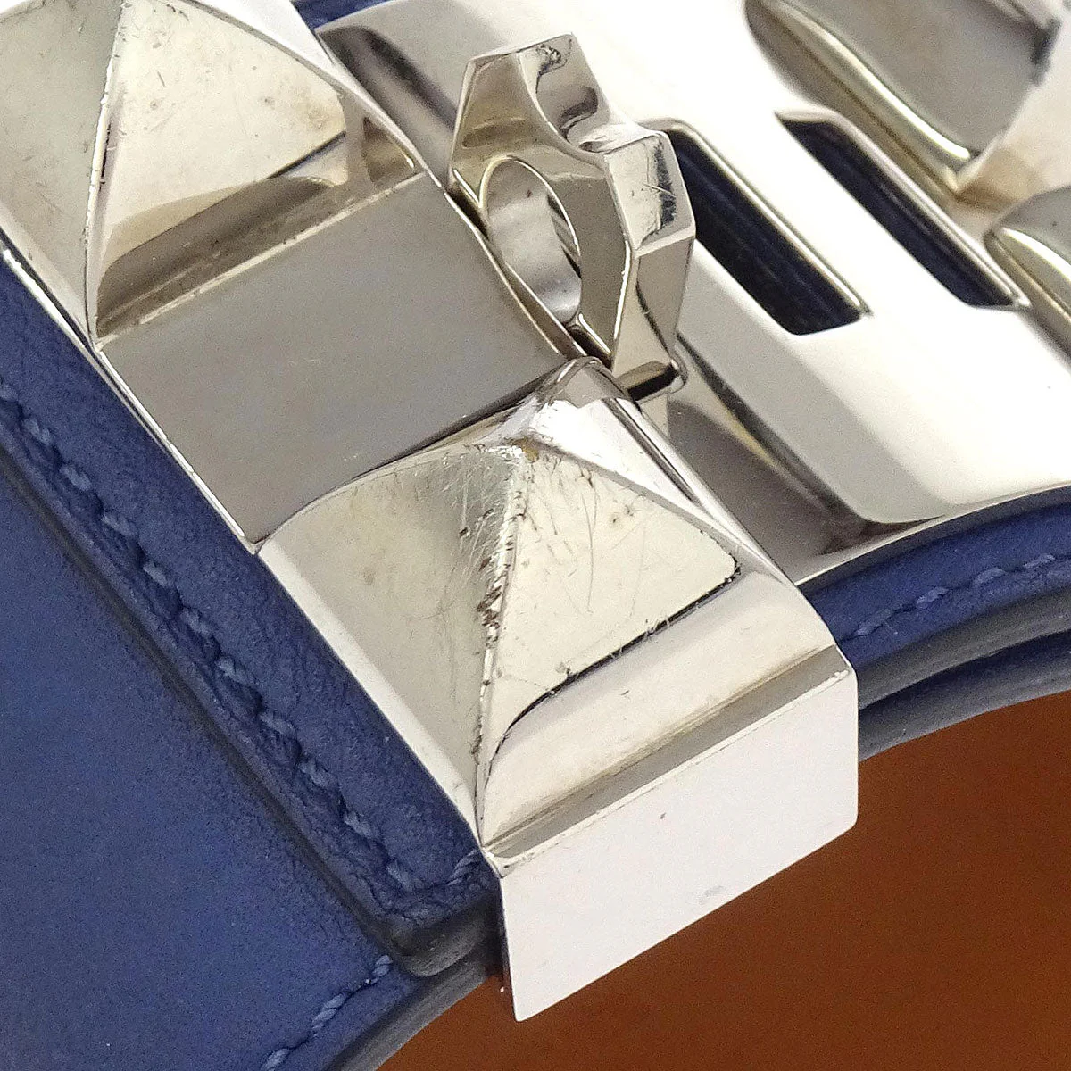 Hermes Blue Encre Swift Collier De Chien Bangle - Image 3