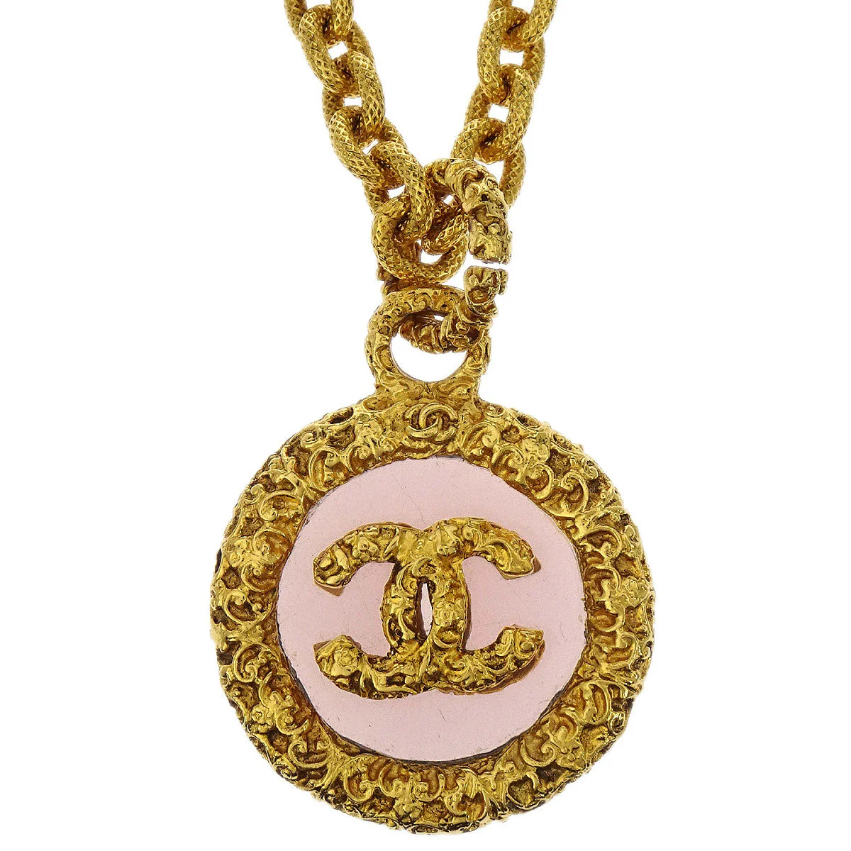 Chanel Gold Medallion CC Chain Pendant Necklace 93A - Image 2