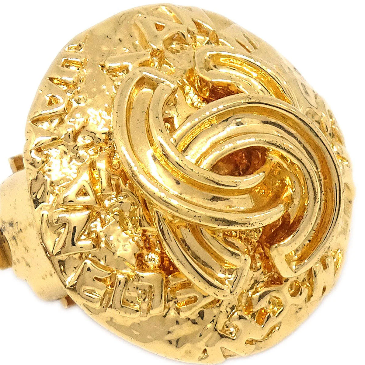Chanel Button Clip-On Earrings Gold 95A - Image 2