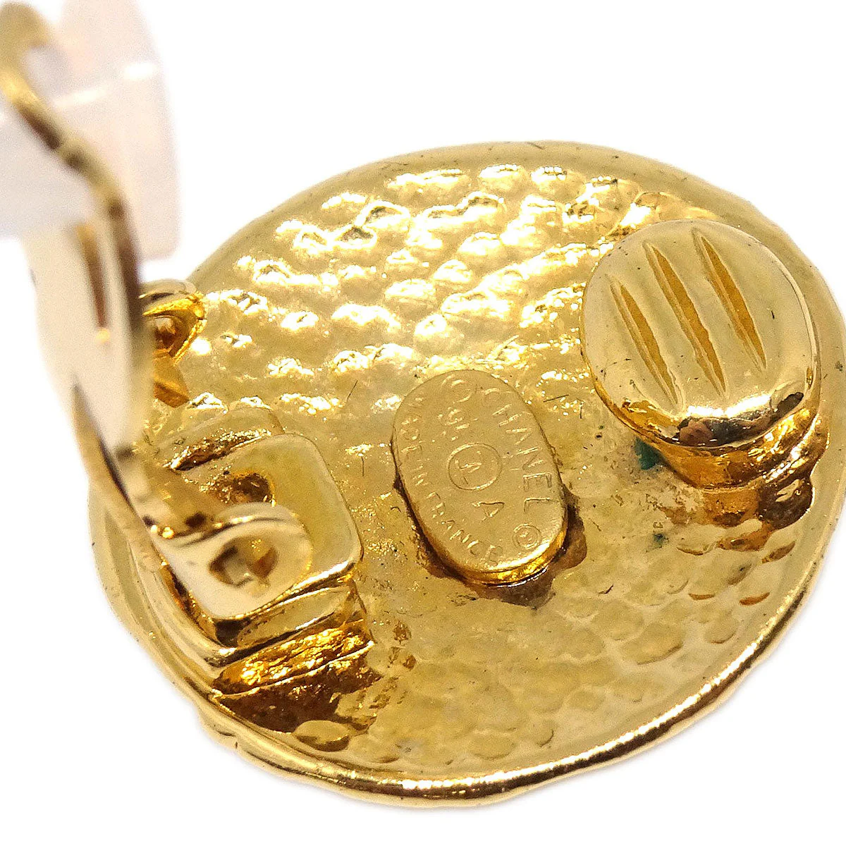 Chanel Button Clip-On Earrings Gold 95A - Image 4