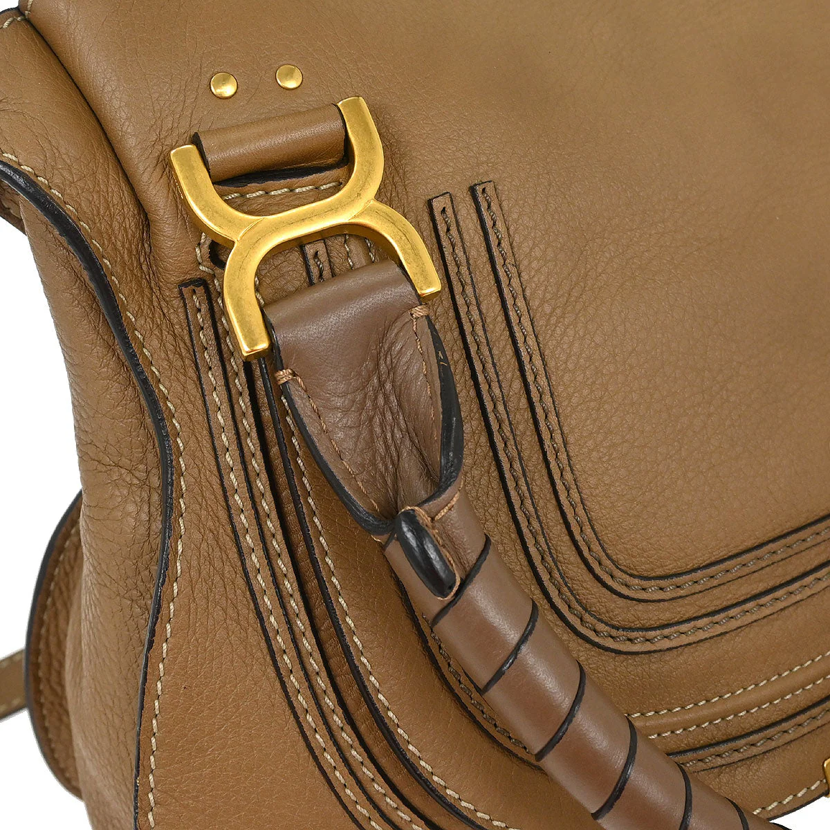 Chloe Brown Leather Marcie 2way Shoulder Handbag - Image 5