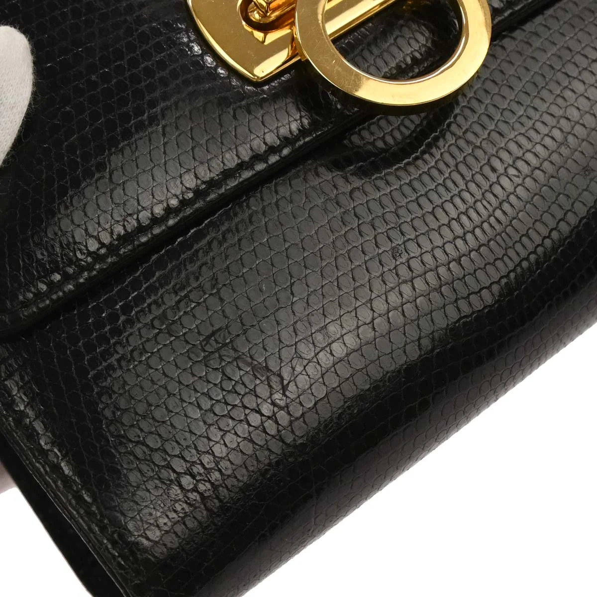 Salvatore Ferragamo Black Leather Gancini Shoulder Bag - Image 4