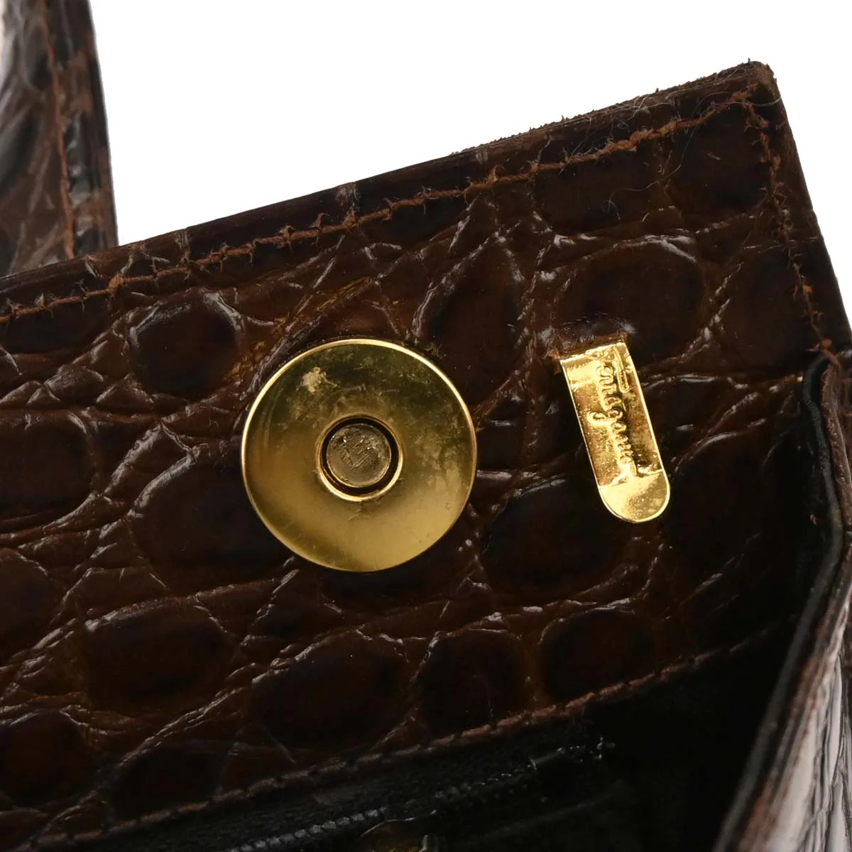 Salvatore Ferragamo Brown Vara Bow 2way Shoulder Handbag - Image 9