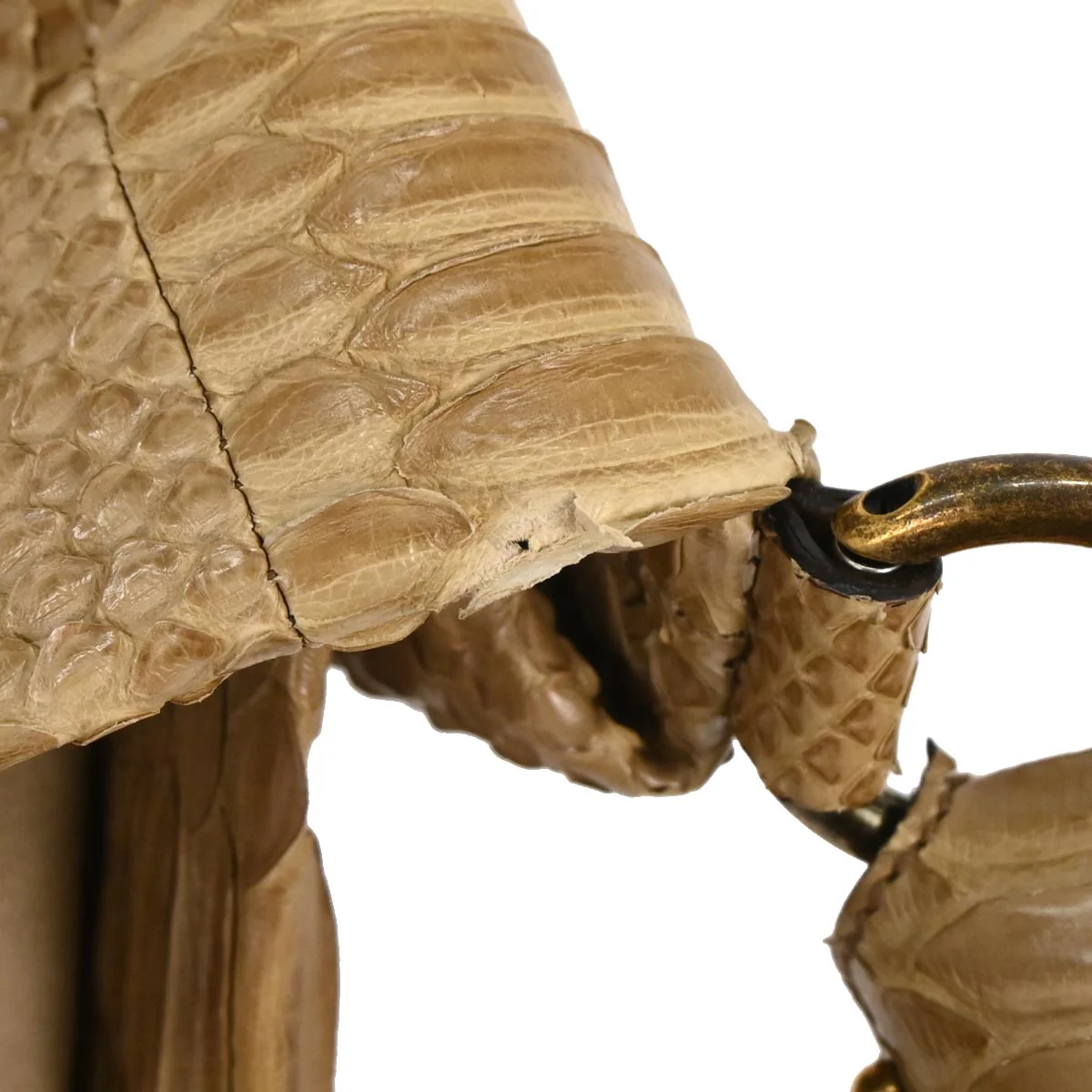 Salvatore Ferragamo * Beige Python Handbag - Image 10