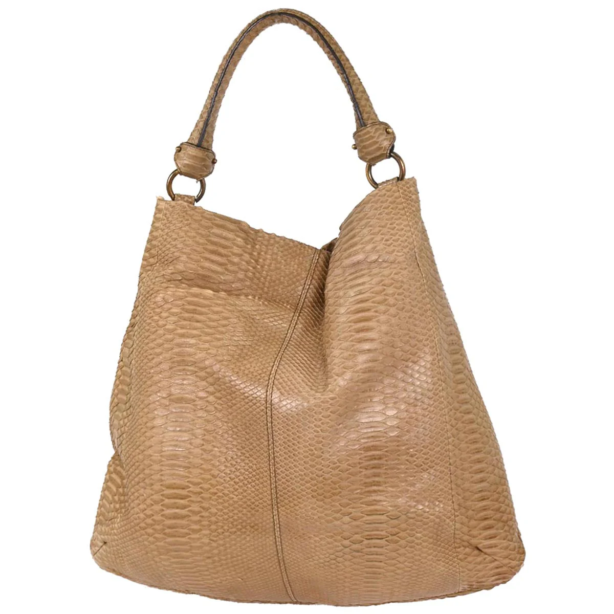 Salvatore Ferragamo * Beige Python Handbag - Image 2
