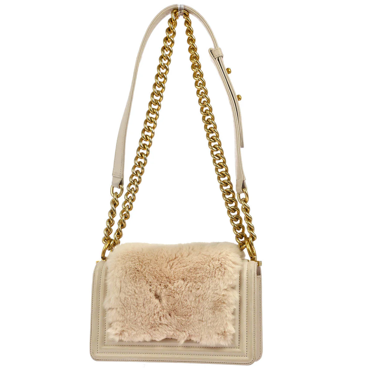 Boy Chanel 2017 Light Pink Fur Lambskin Small Chain Shoulder Bag - Image 3