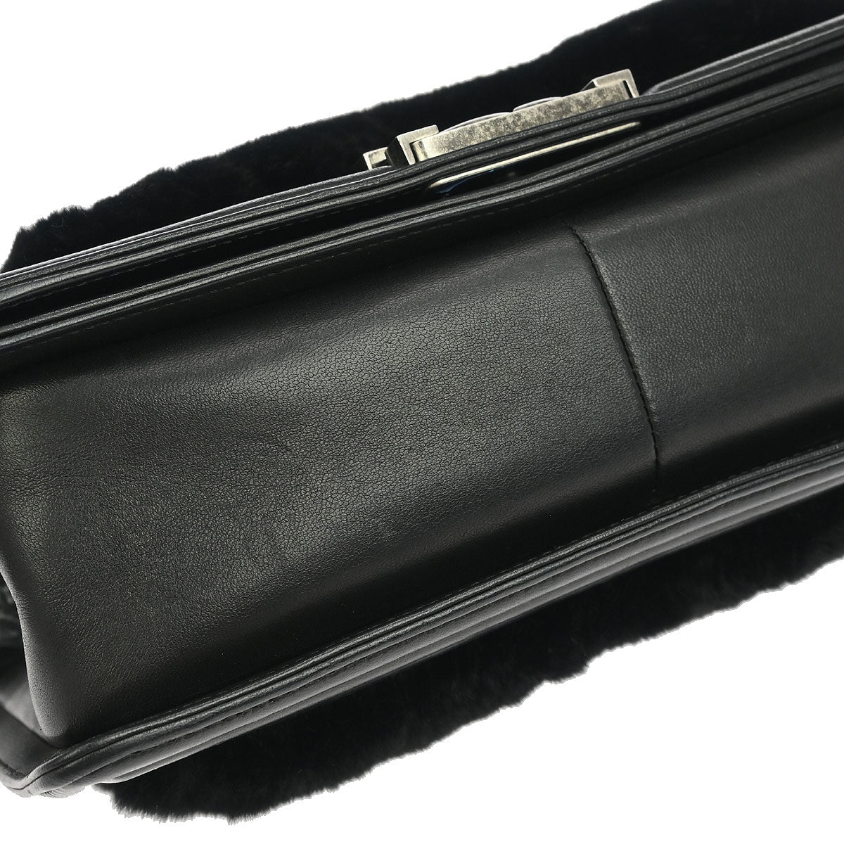 Boy Chanel 2015-2016 Black Fur Lambskin Medium Shoulder Bag - Image 3