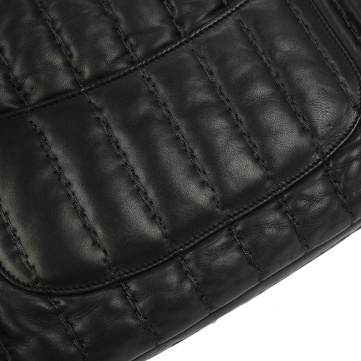 Chanel 2011 Black Lambskin Mademoiselle Jumbo Flap Bag - Image 10
