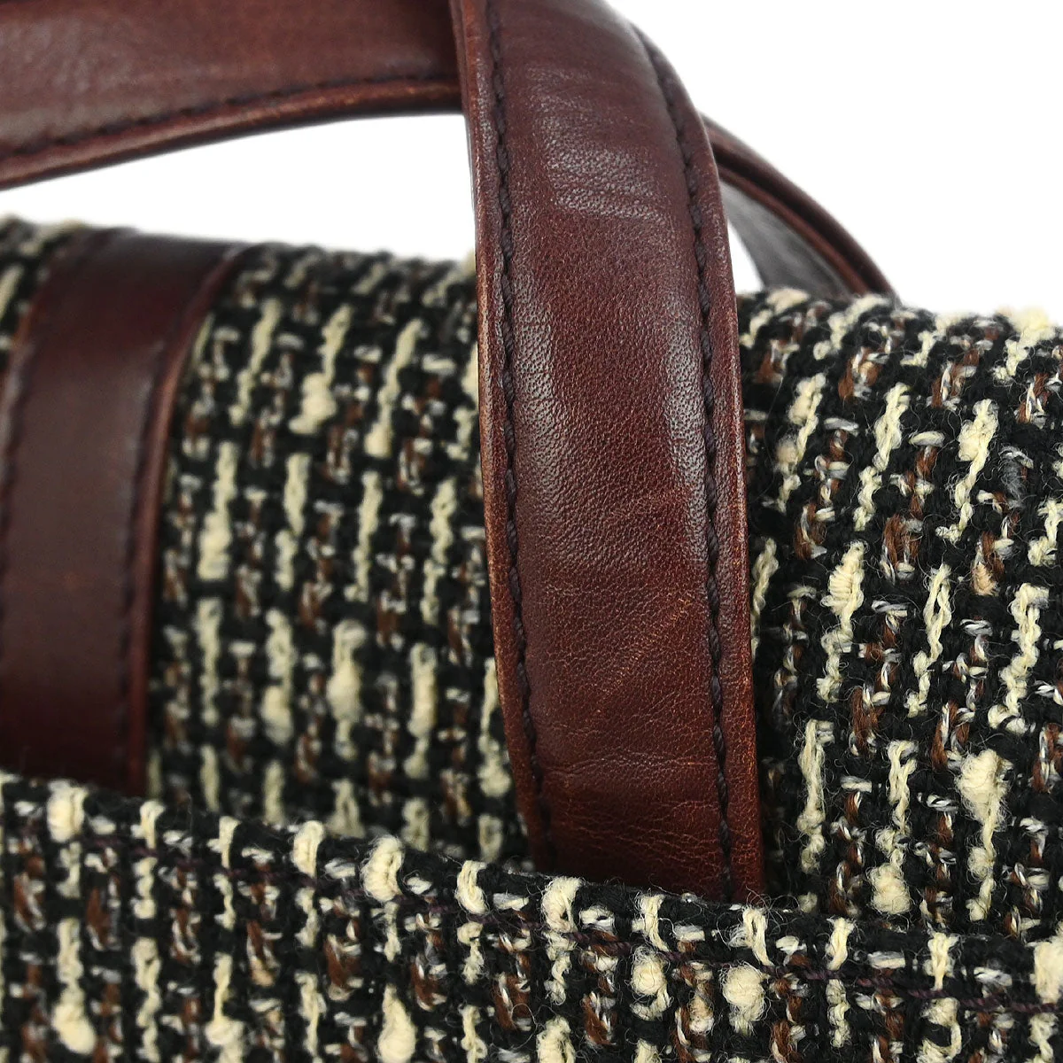 Chanel Brown Tweed Mademoiselle Lock Handbag - Image 6