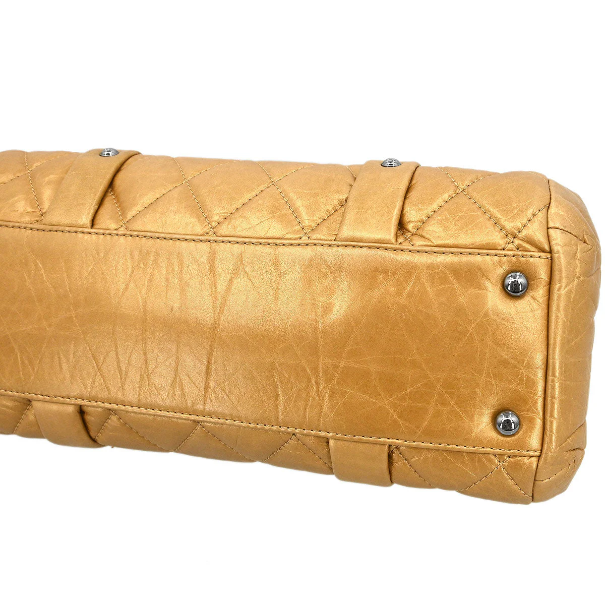 Chanel 2005-2006 Gold Lambskin Handbag - Image 3