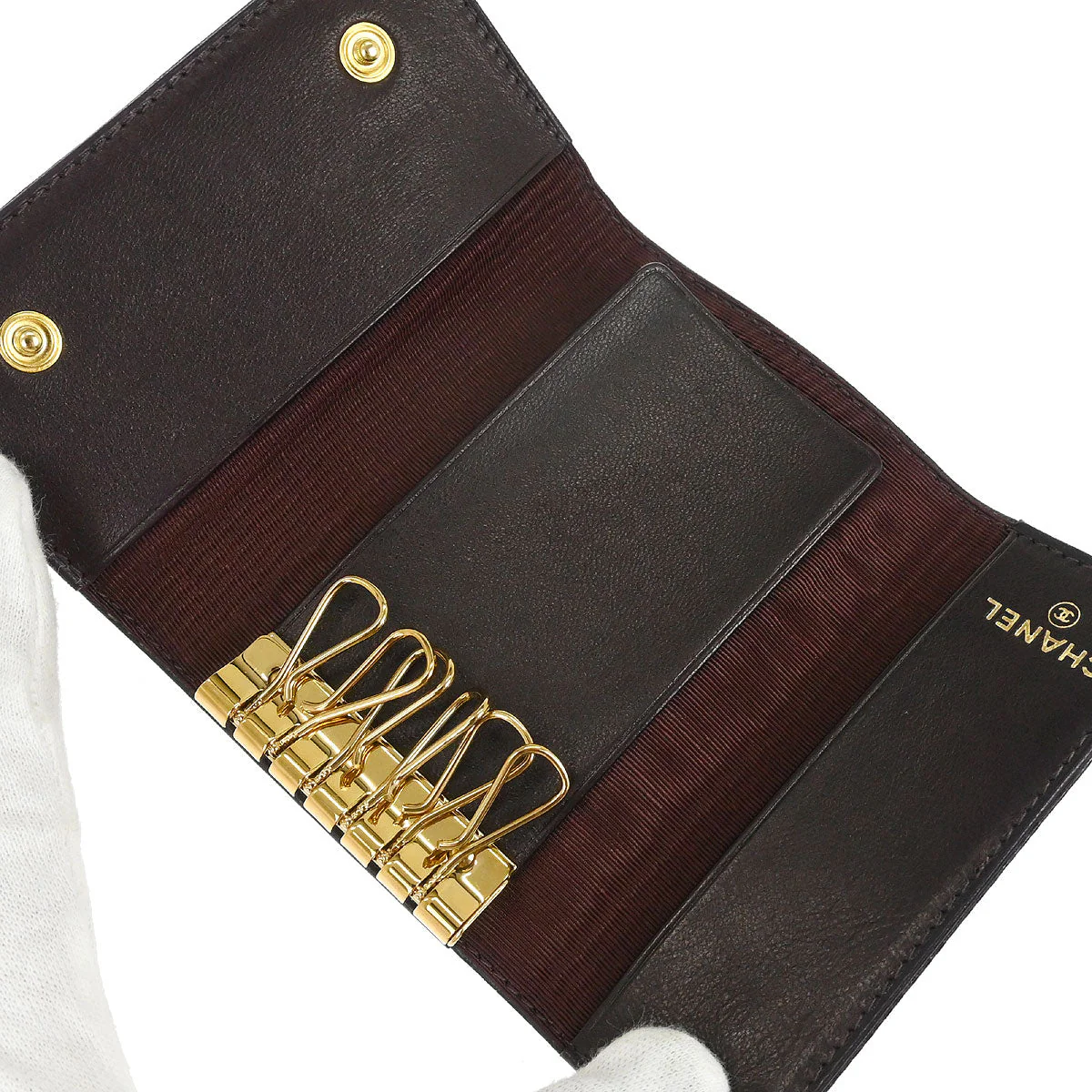 Chanel Key Case Brown Caviar Skin Small Good - Image 4