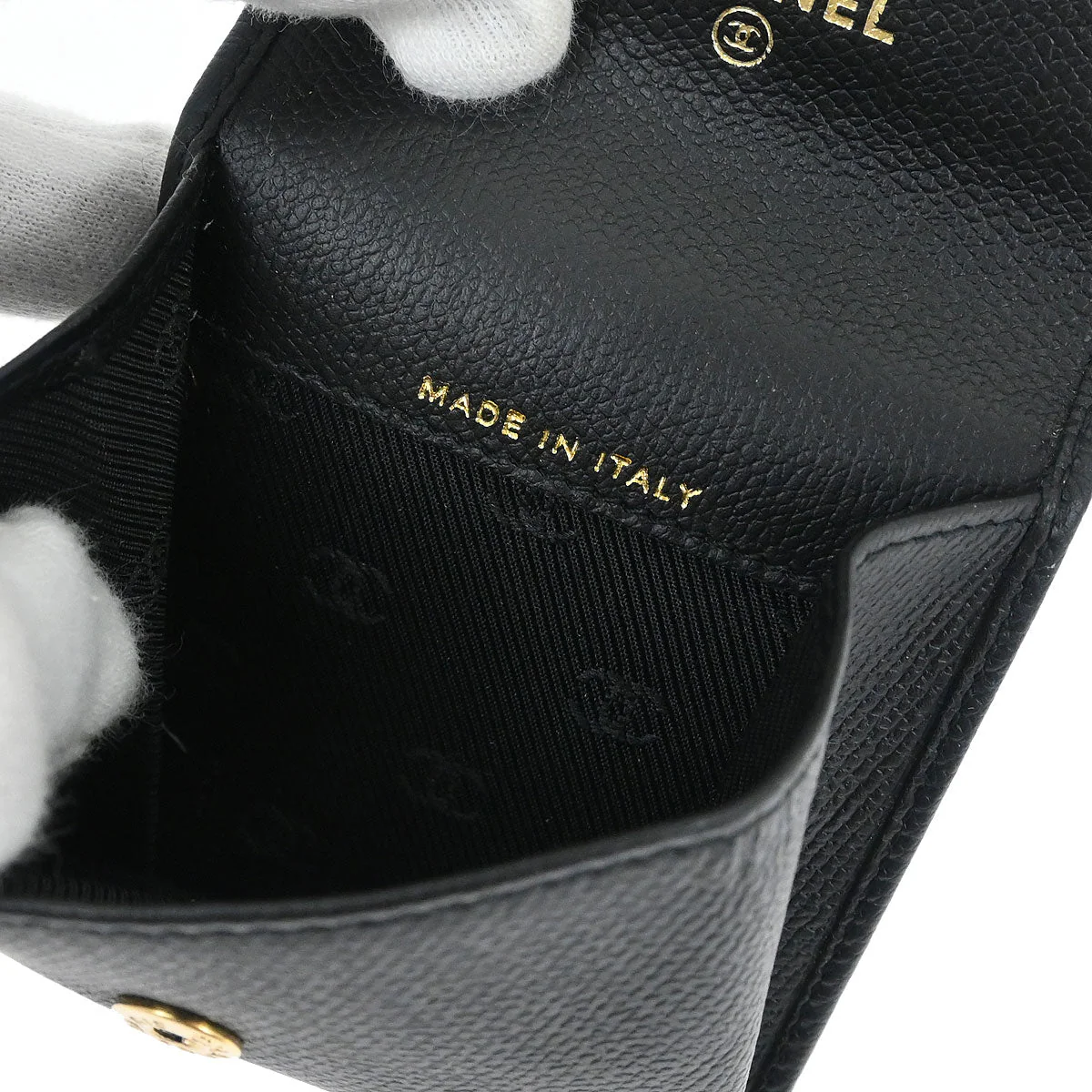 Chanel Calfskin Black Coin Purse Wallet - Image 7