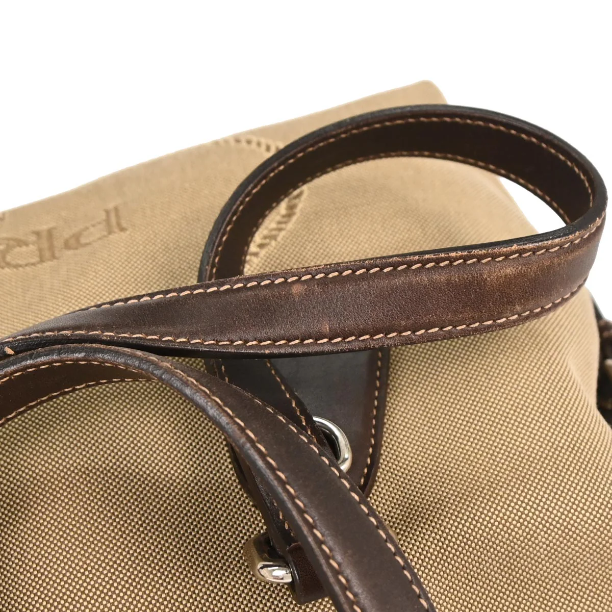 Prada Brown Canvas Handbag - Image 3