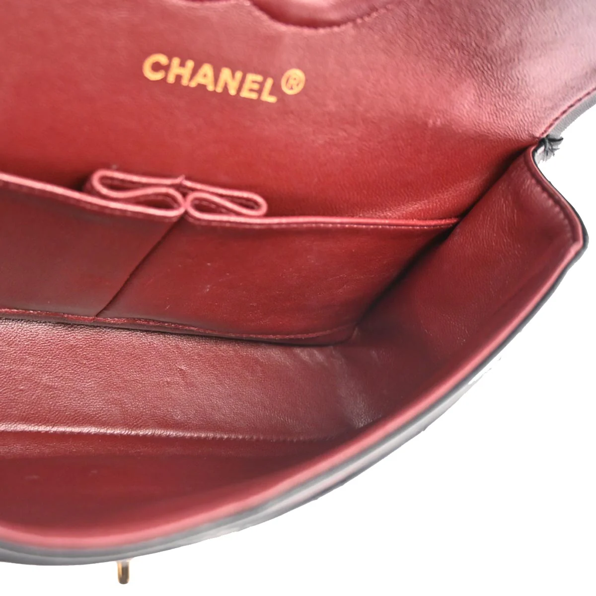 Chanel 1989-1991 Black Lambskin Medium Classic Double Flap Shoulder Bag - Image 7