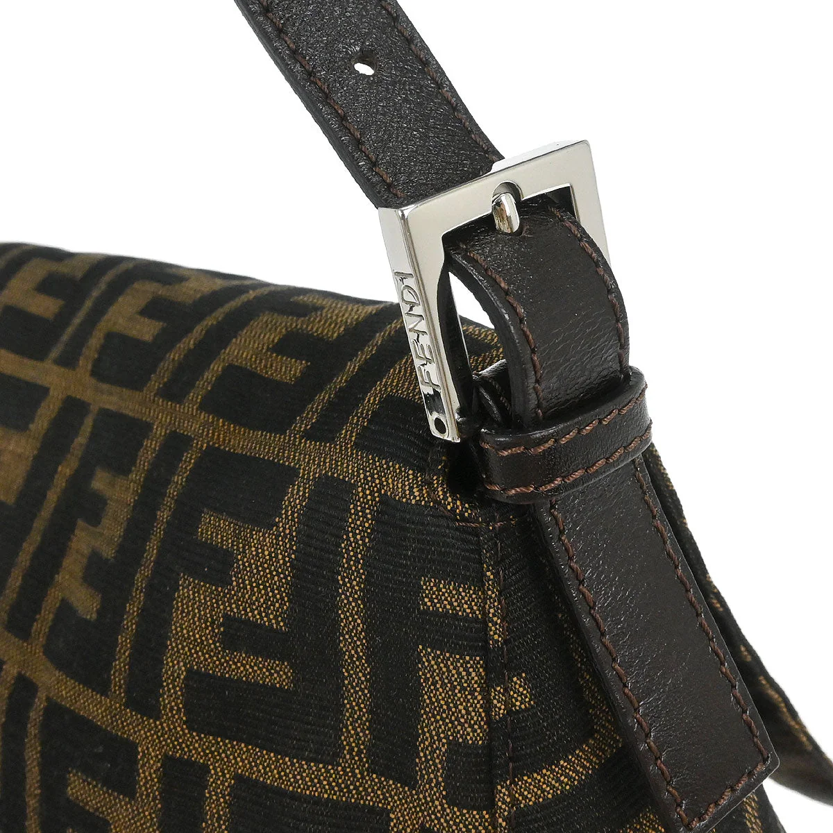 Fendi Brown Canvas Zucca Mamma Baguette Handbag - Image 4