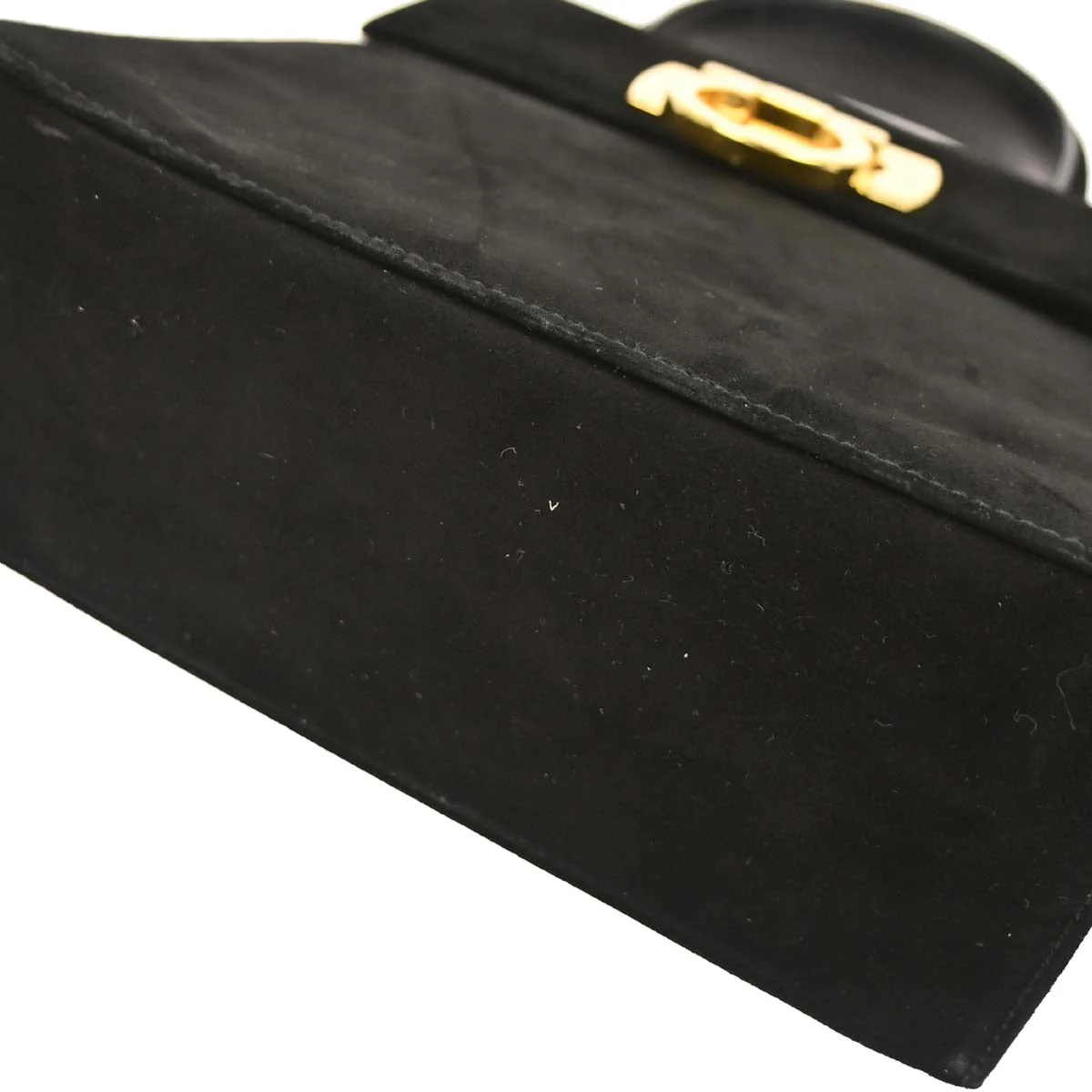 Salvatore Ferragamo Black Suede Gancini Handbag - Image 6