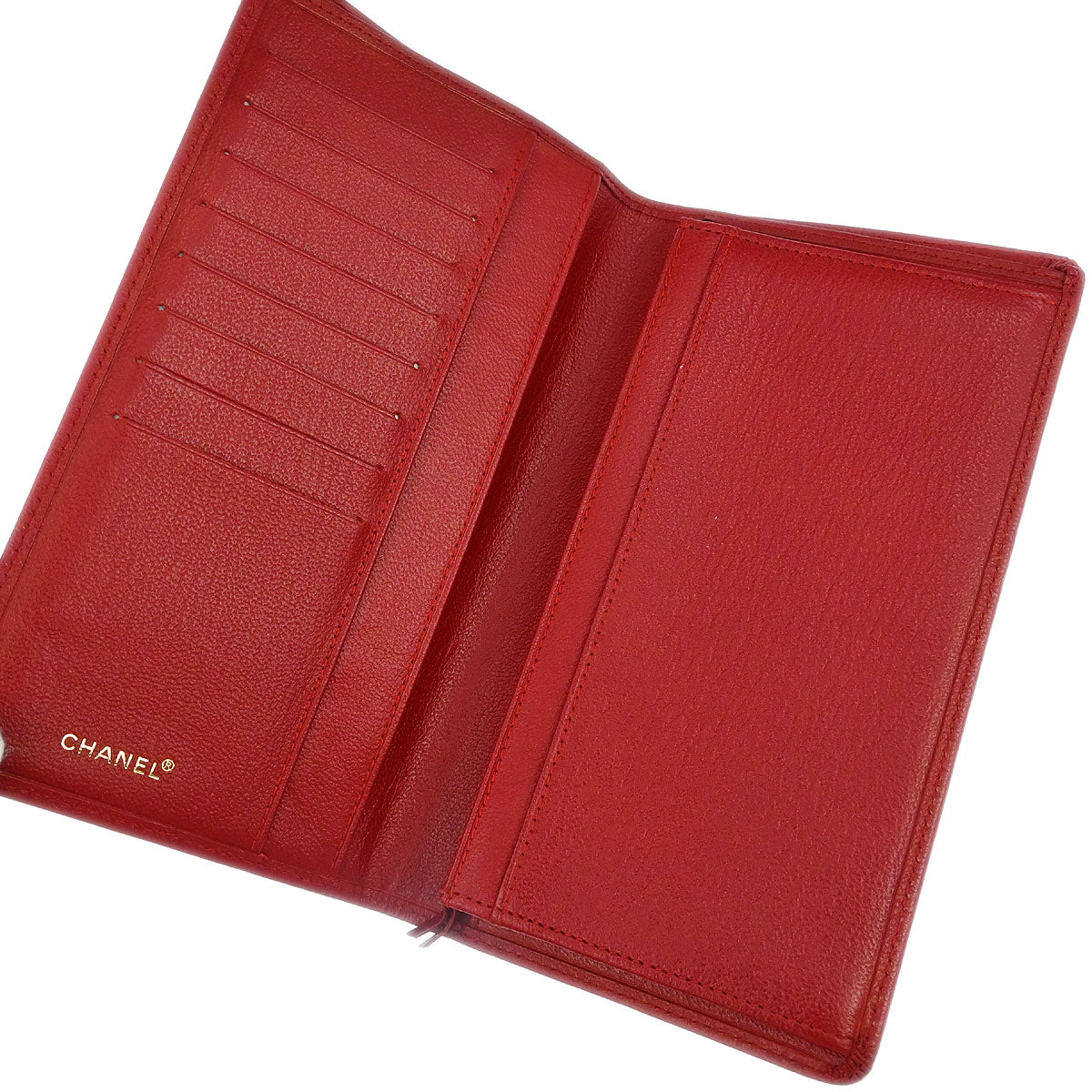 Chanel Red Calfskin Coin Purse Wallet - Image 4