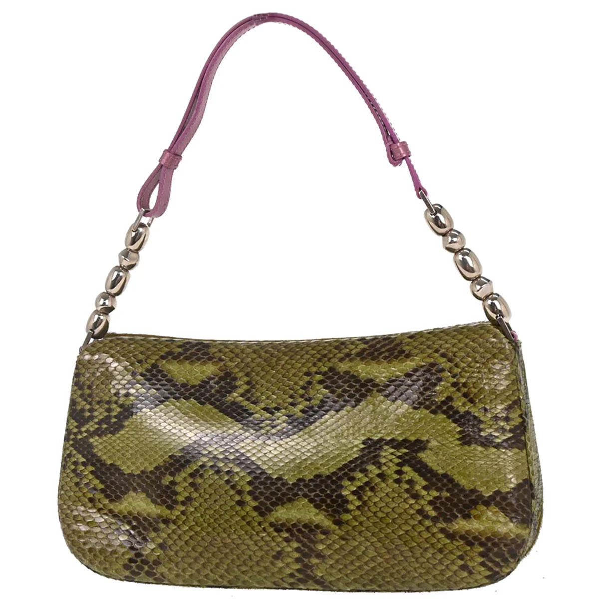 Christian Dior * Green Python Pony Hair Malice Handbag - Image 2