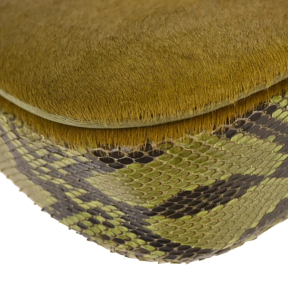 Christian Dior * Green Python Pony Hair Malice Handbag - Image 5