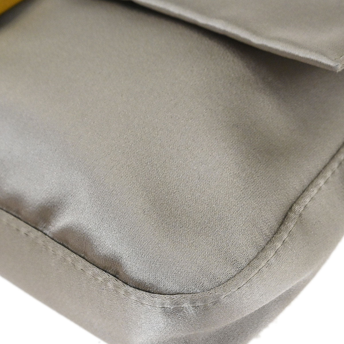 Fendi * Gray Satin Crocodile Baguette Handbag - Image 3