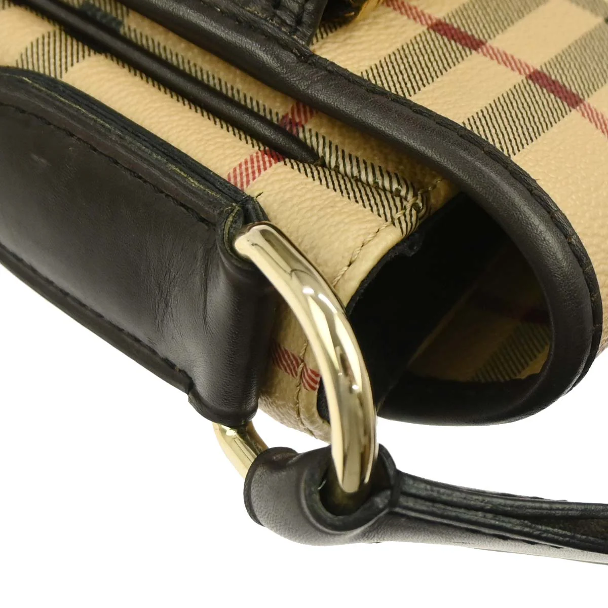 Burberry Beige Brown House Check Shoulder Bag - Image 4