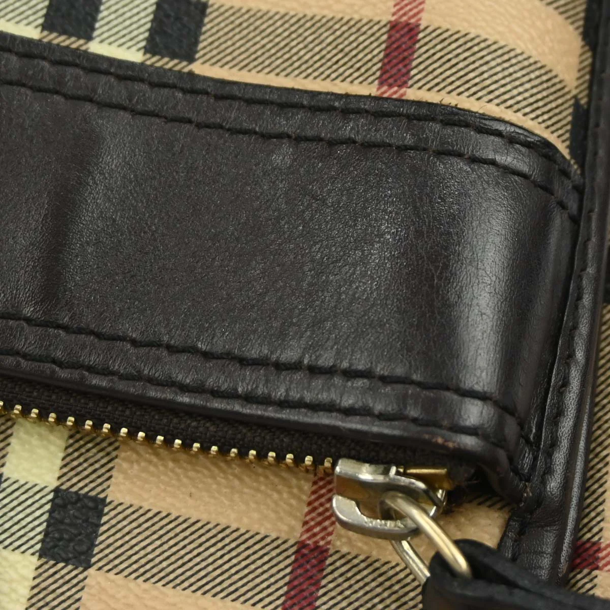 Burberry Beige Brown House Check Shoulder Bag - Image 6