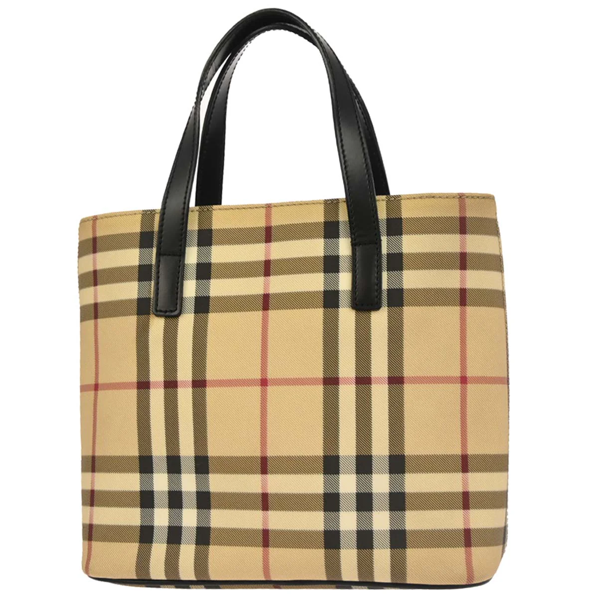 Burberry Beige Black Burberry Check Tote Bag - Image 2