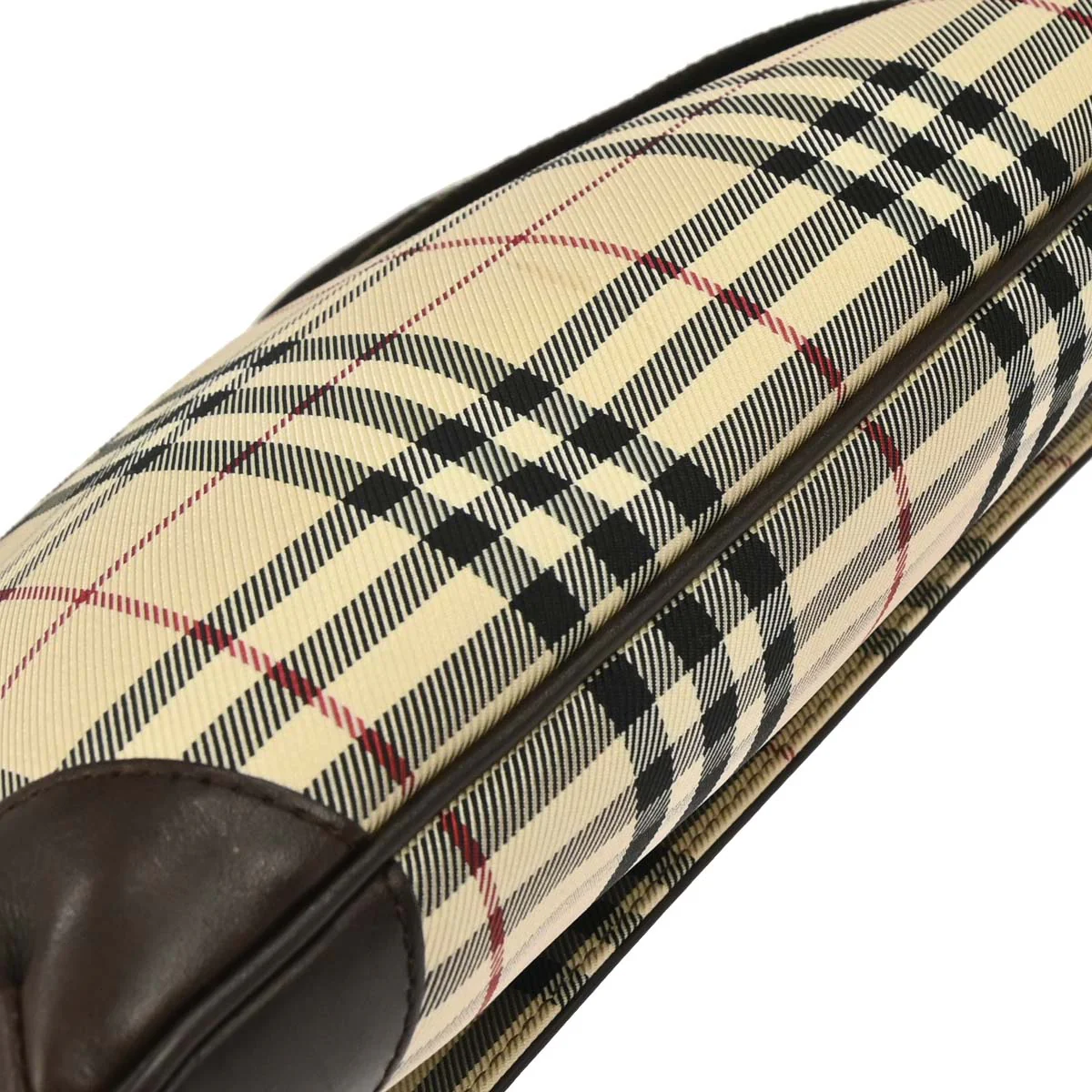 Burberry Beige Canvas Burberry Check Shoulder Bag - Image 4