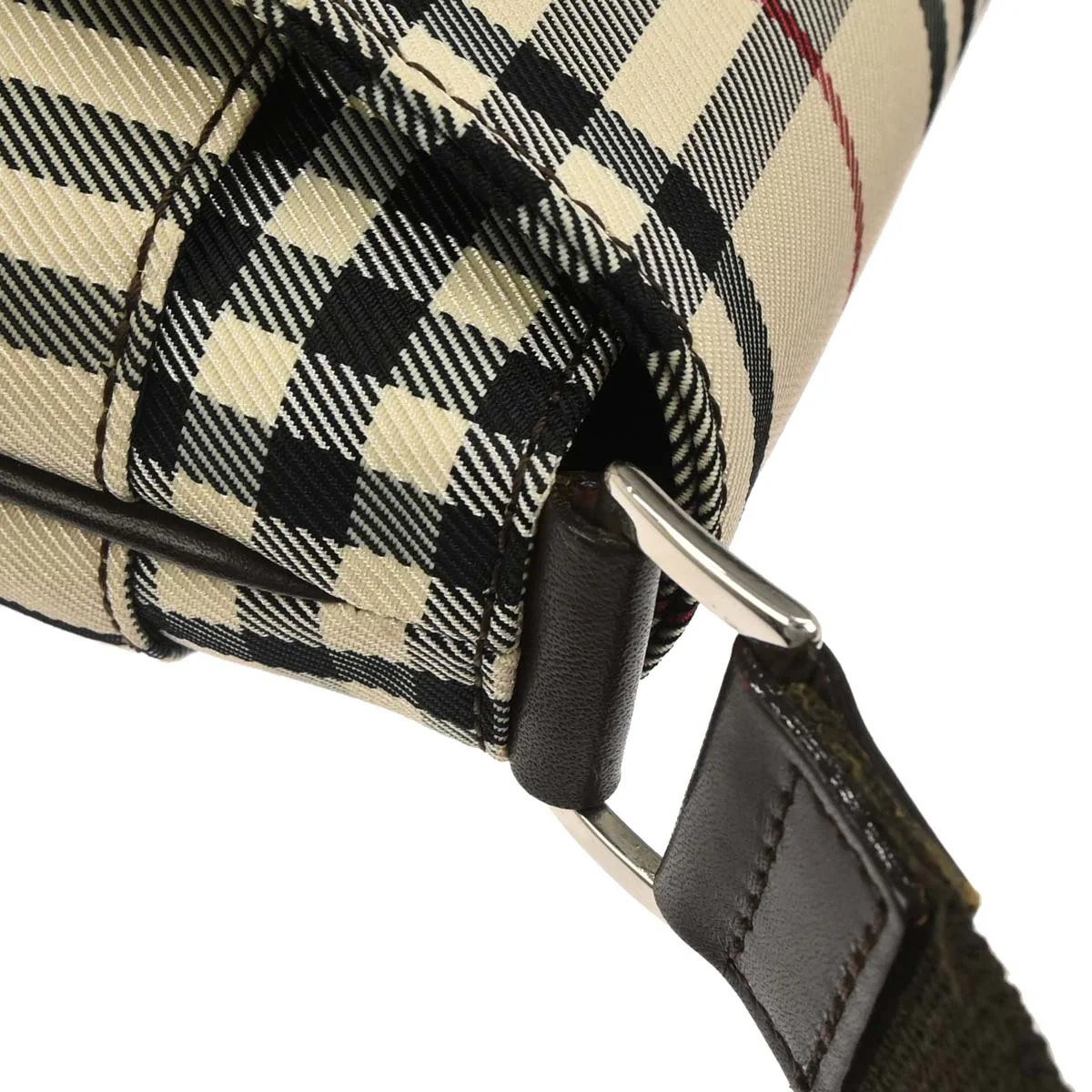 Burberry Beige Canvas Burberry Check Shoulder Bag - Image 6
