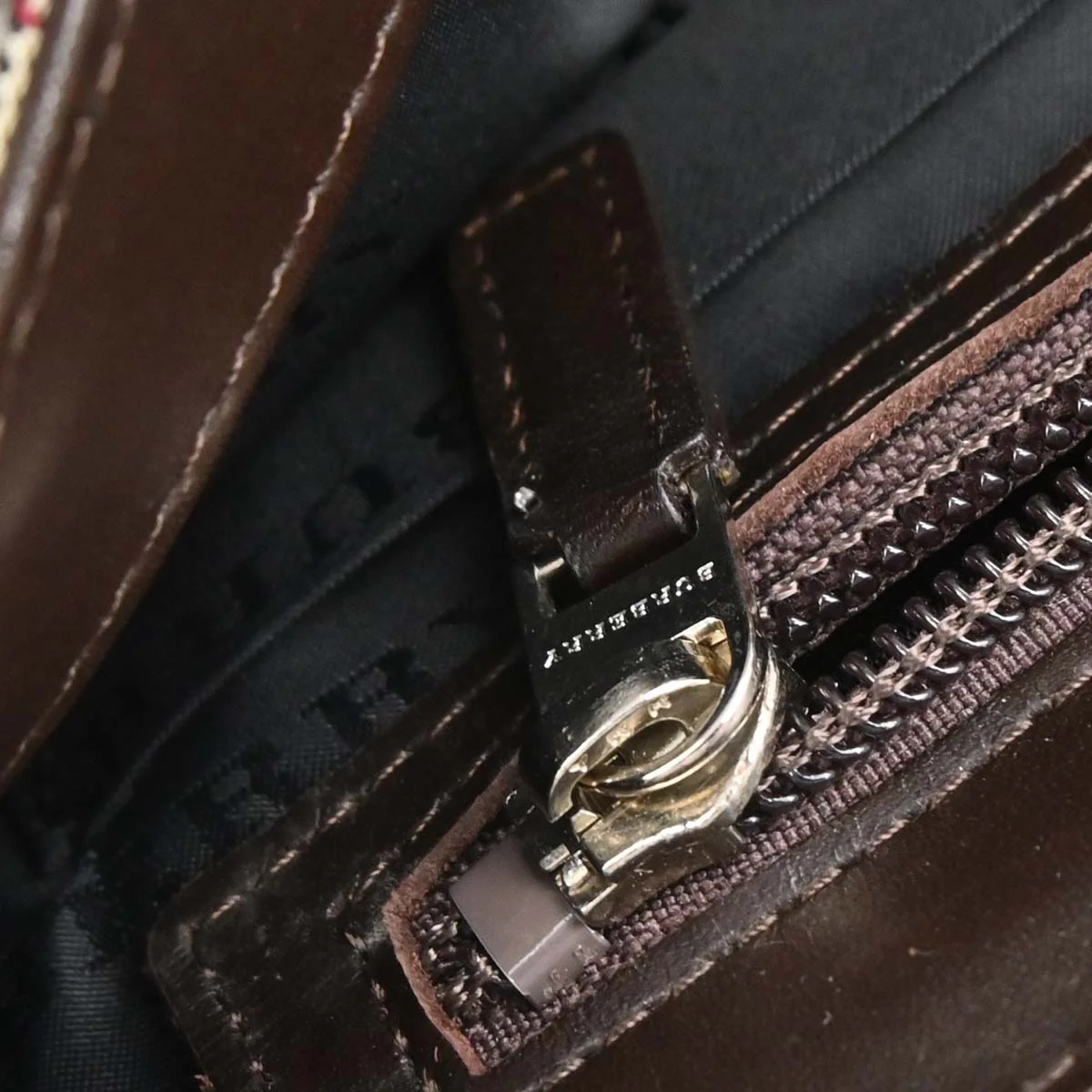 Burberry Beige Canvas Burberry Check Shoulder Bag - Image 9