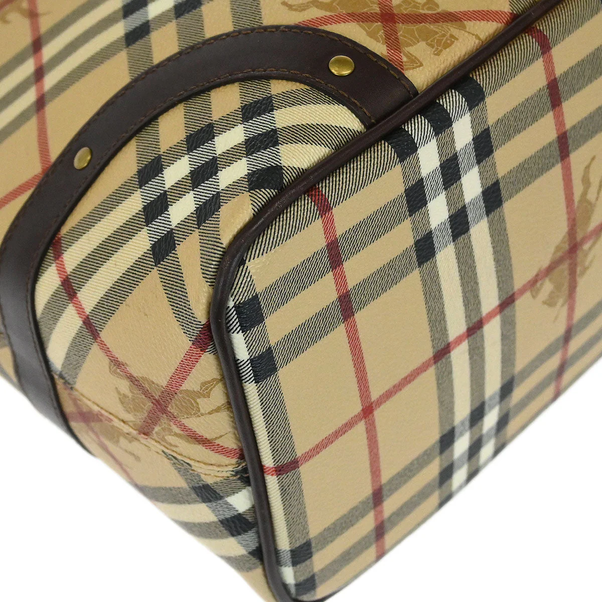 Burberry Beige Brown Nova Check Shoulder Tote Bag - Image 4