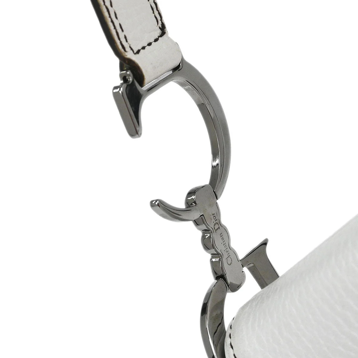 Christian Dior White Leather Saddle Handbag - Image 4
