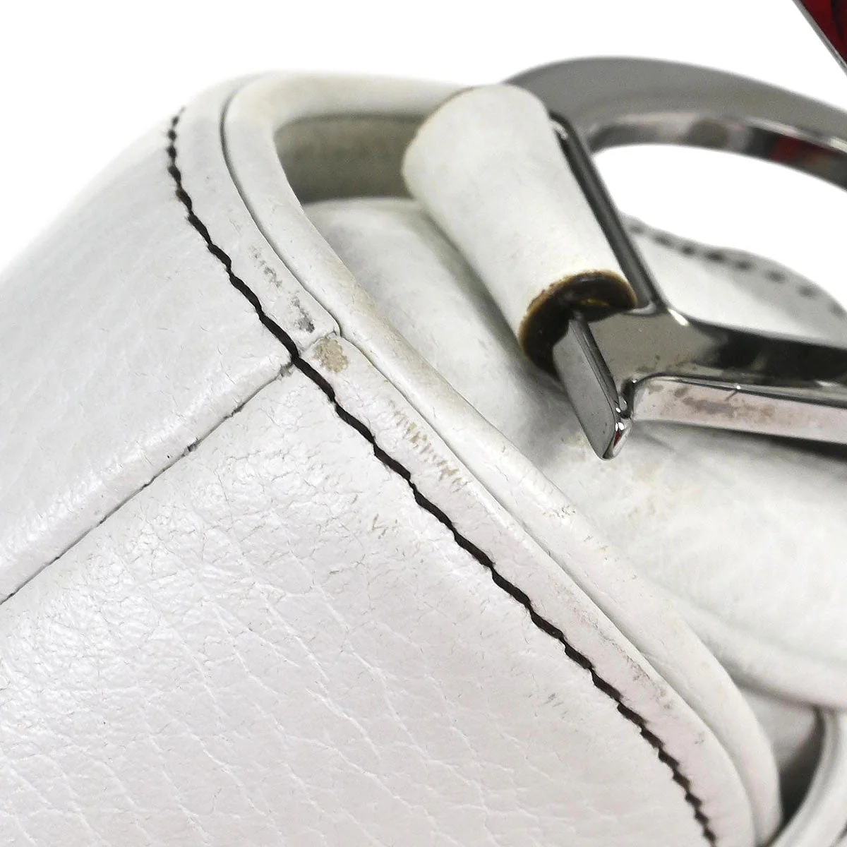 Christian Dior White Leather Saddle Handbag - Image 5