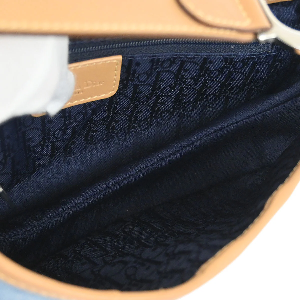 Christian Dior Light Blue Canvas Saddle Handbag - Image 8