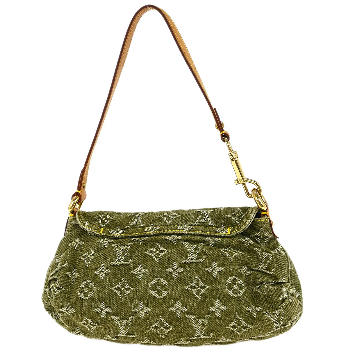 Louis Vuitton Khaki Monogram Denim Mini Pleaty Handbag M95217 - Image 2