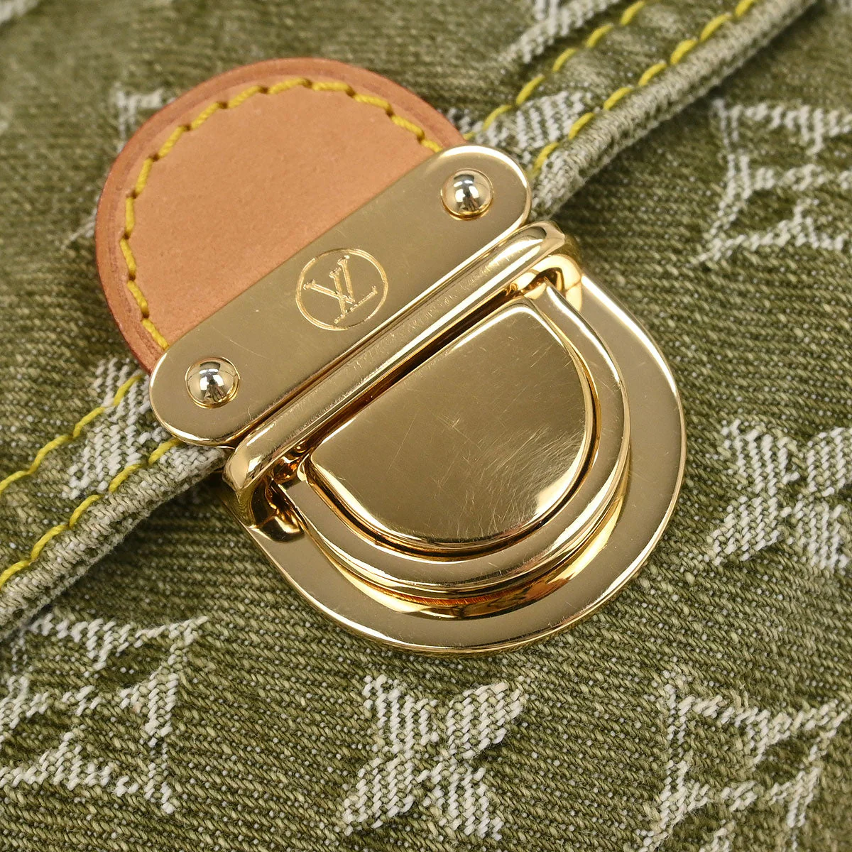 Louis Vuitton Khaki Monogram Denim Mini Pleaty Handbag M95217 - Image 5