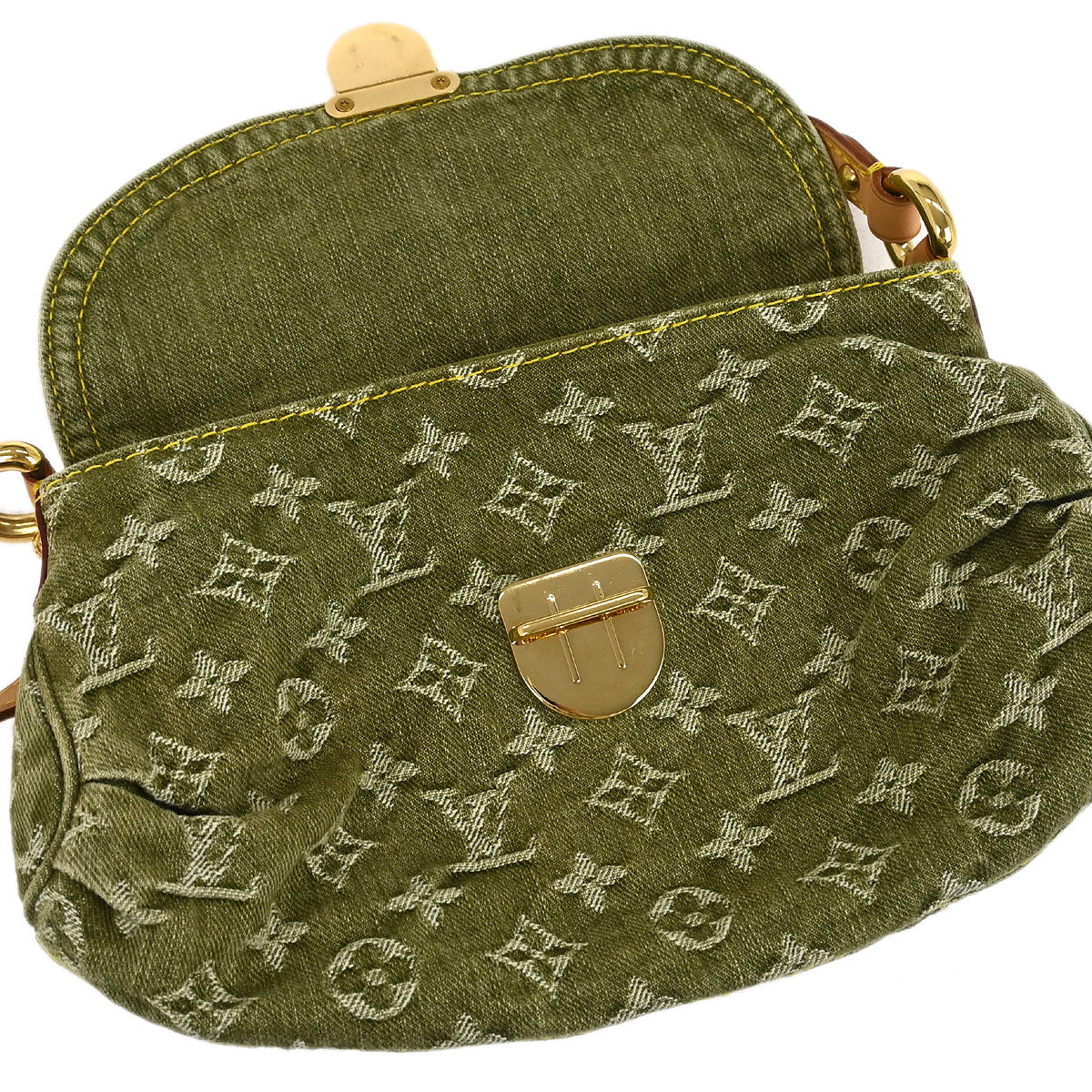 Louis Vuitton Khaki Monogram Denim Mini Pleaty Handbag M95217 - Image 8