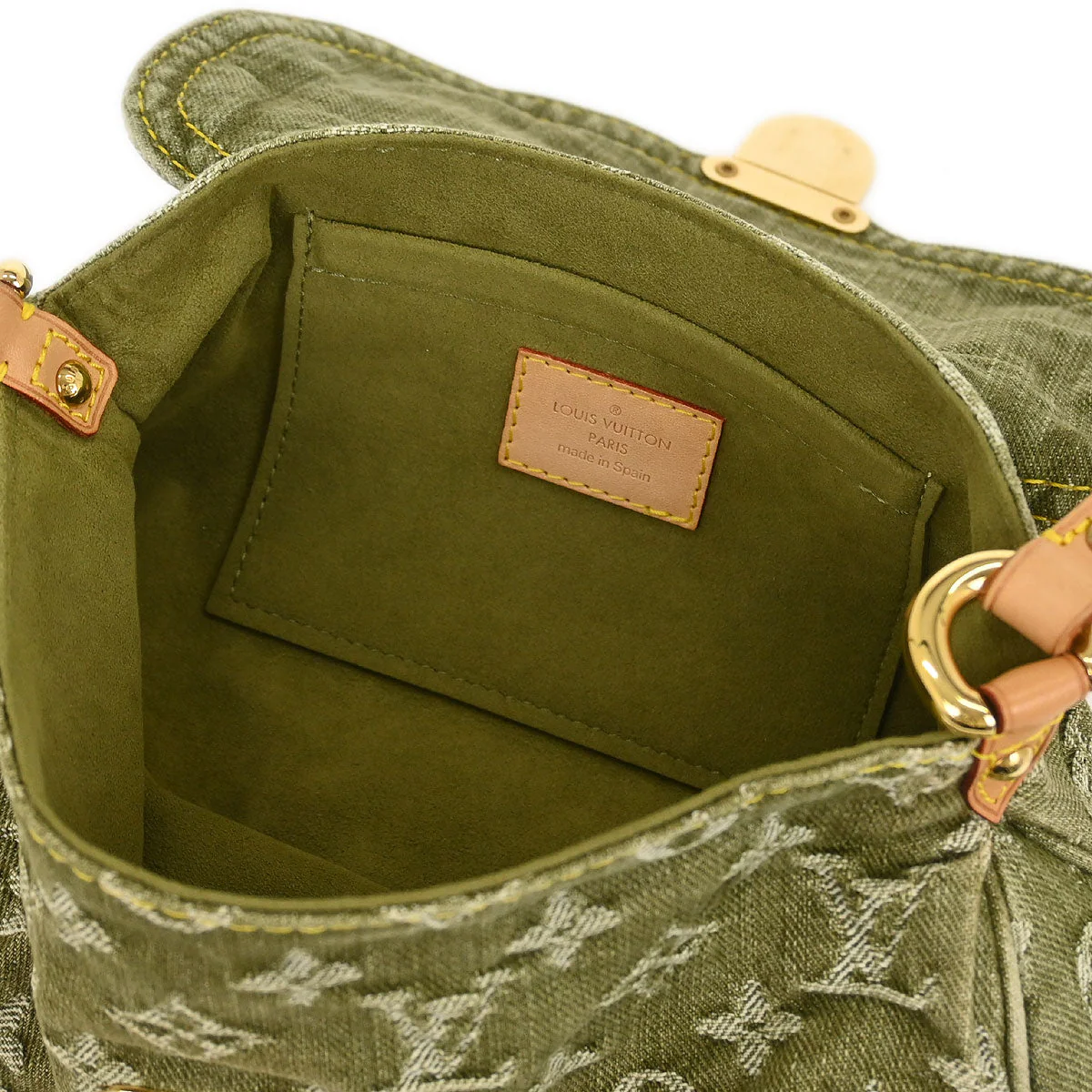 Louis Vuitton Khaki Monogram Denim Mini Pleaty Handbag M95217 - Image 9
