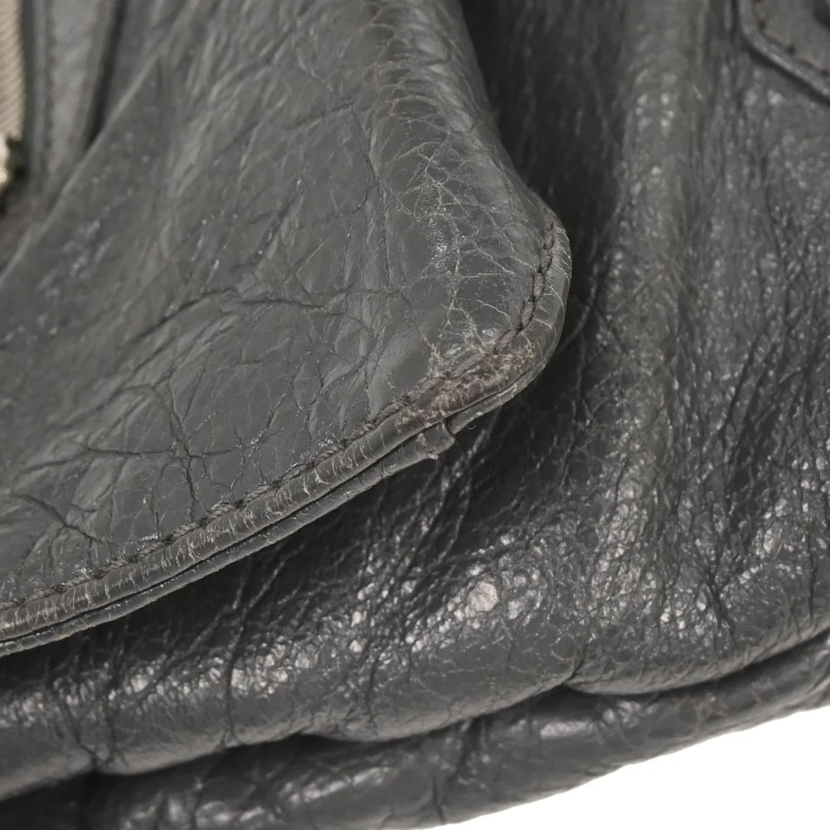 Balenciaga Gray Leather Envelope Shoulder Bag - Image 3